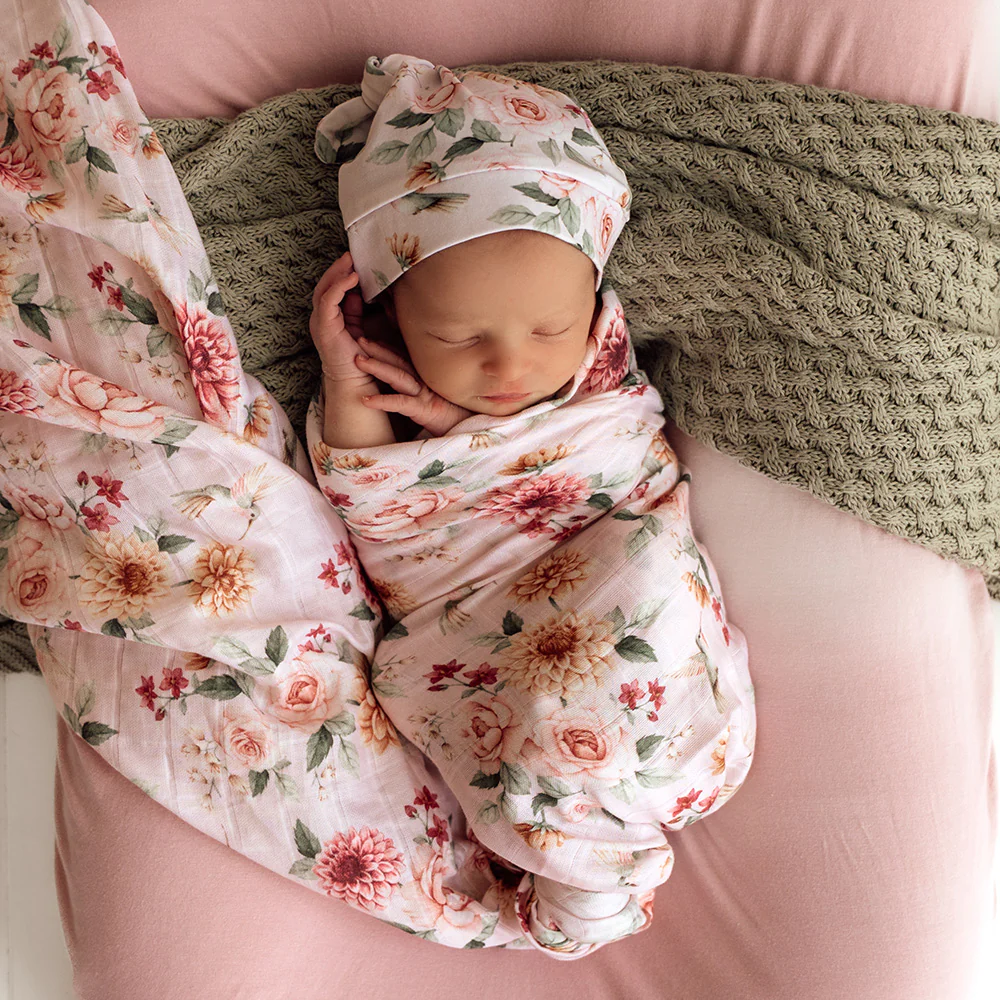Birds & Blooms Organic Muslin Wrap - Image 4