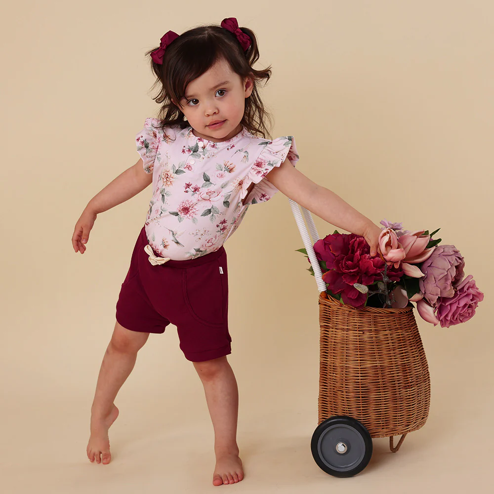 Birds & Blooms Organic Short Sleeve Top with Frill - Image 8