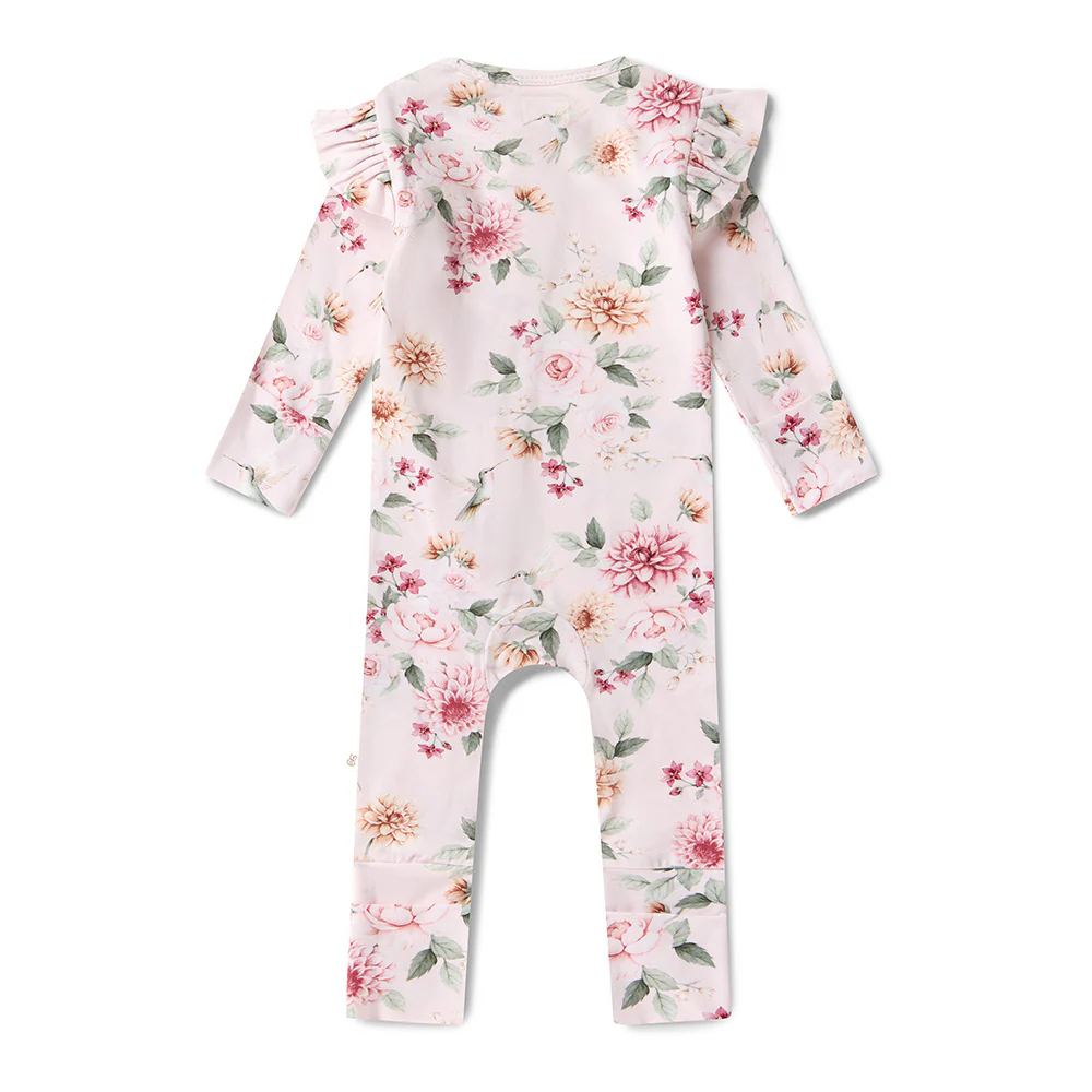 Birds & Blooms Organic Snugglesuit Convertible Romper with Frill - Image 11