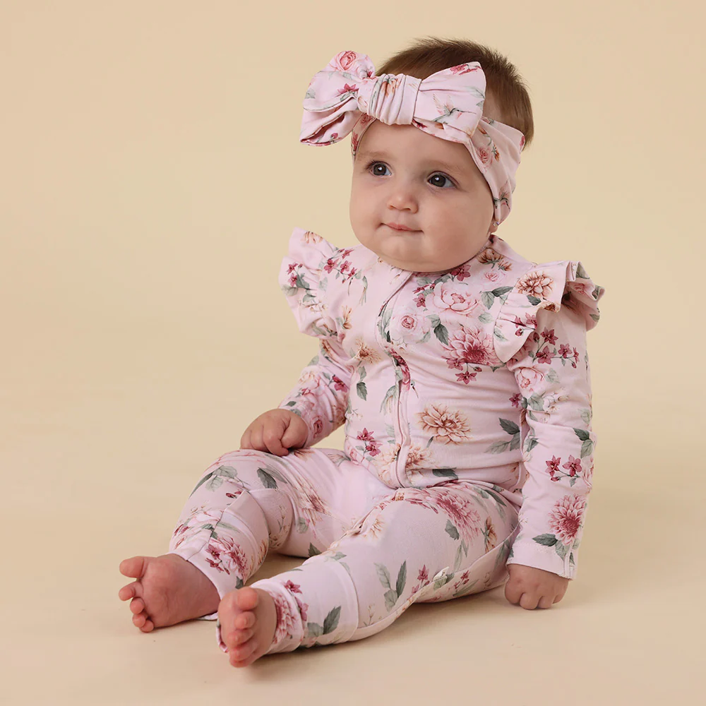 Birds & Blooms Organic Snugglesuit Convertible Romper with Frill - Image 4