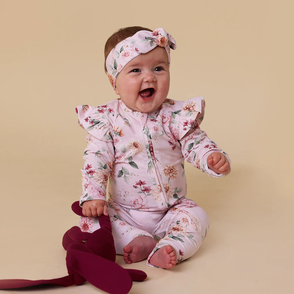 Birds & Blooms Organic Snugglesuit Convertible Romper with Frill - Image 5