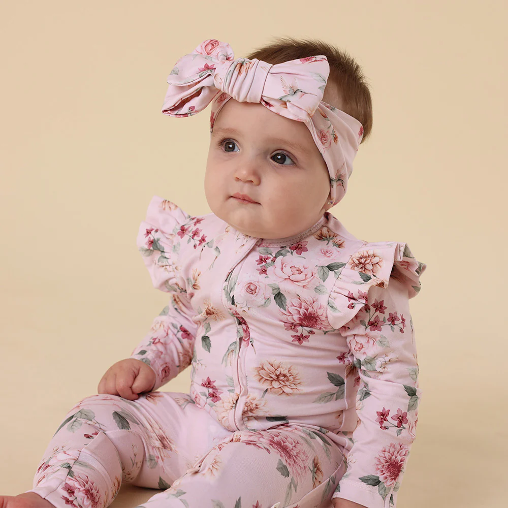 Birds & Blooms Organic Snugglesuit Convertible Romper with Frill - Image 7