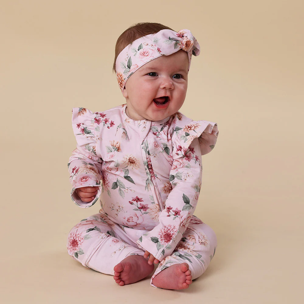 Birds & Blooms Organic Snugglesuit Convertible Romper with Frill - Image 8