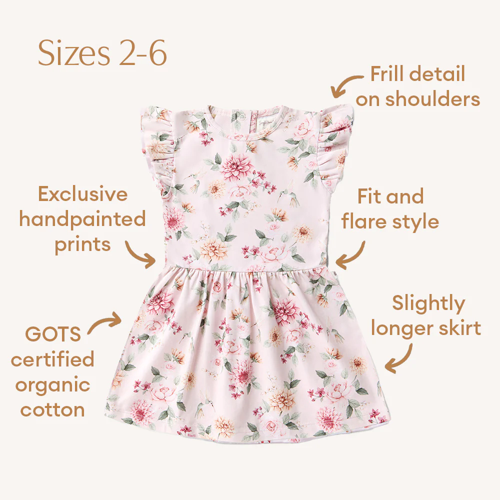 Birds & Blooms Short Sleeve Organic Dress - Image 12