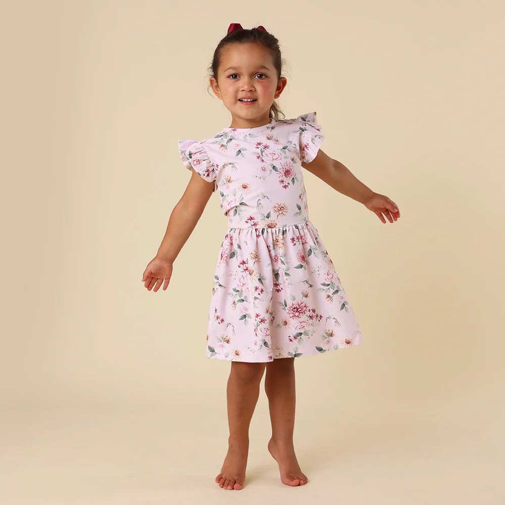Birds & Blooms Short Sleeve Organic Dress - Image 3