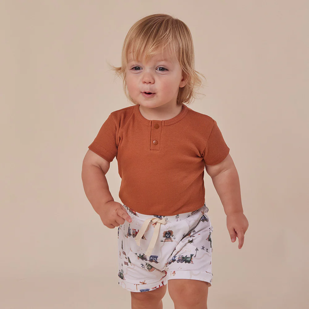 Biscuit Short Sleeve Organic Bodysuit - Image 4