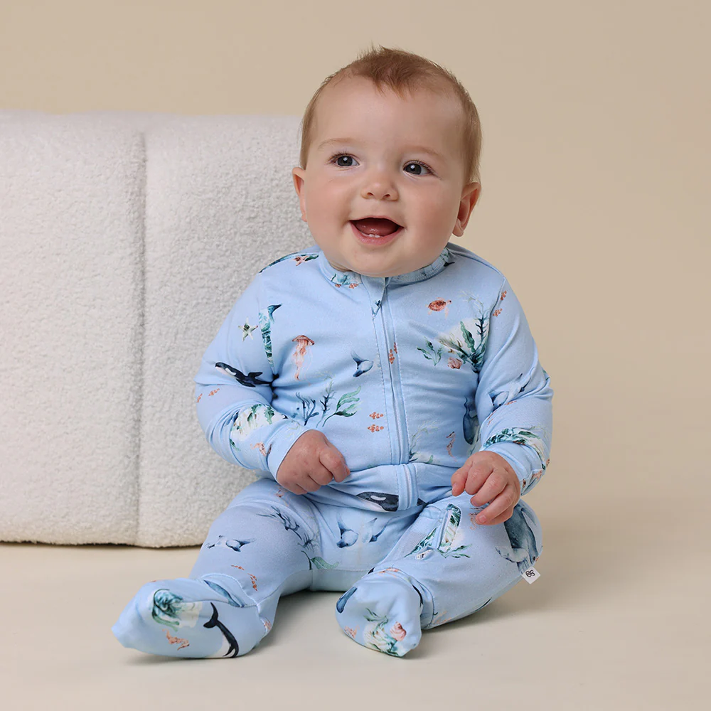 Blue Ocean Organic Snugglesuit Convertible Romper - Image 3