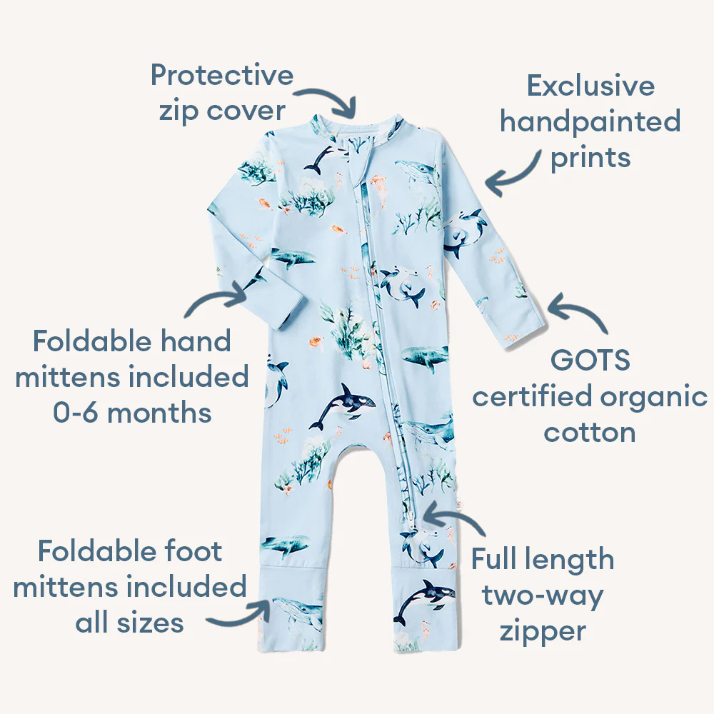 Blue Ocean Organic Snugglesuit Convertible Romper - Image 4
