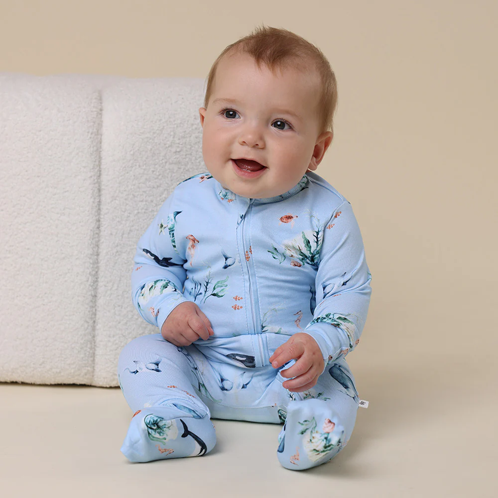 Blue Ocean Organic Snugglesuit Convertible Romper - Image 6