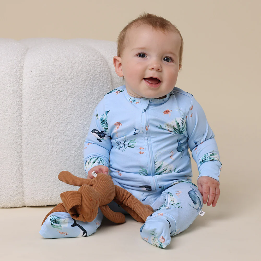Blue Ocean Organic Snugglesuit Convertible Romper - Image 8