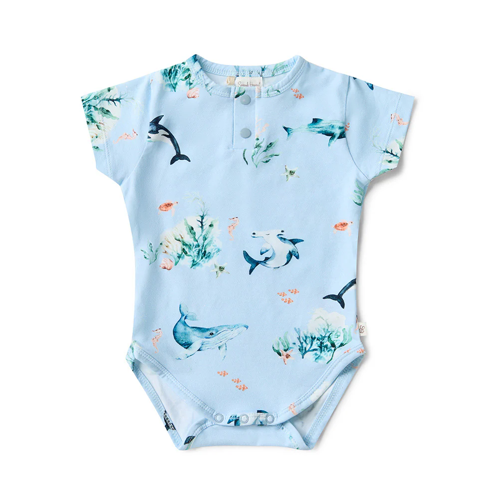 Blue Ocean Short Sleeve Organic Bodysuit - Image 2