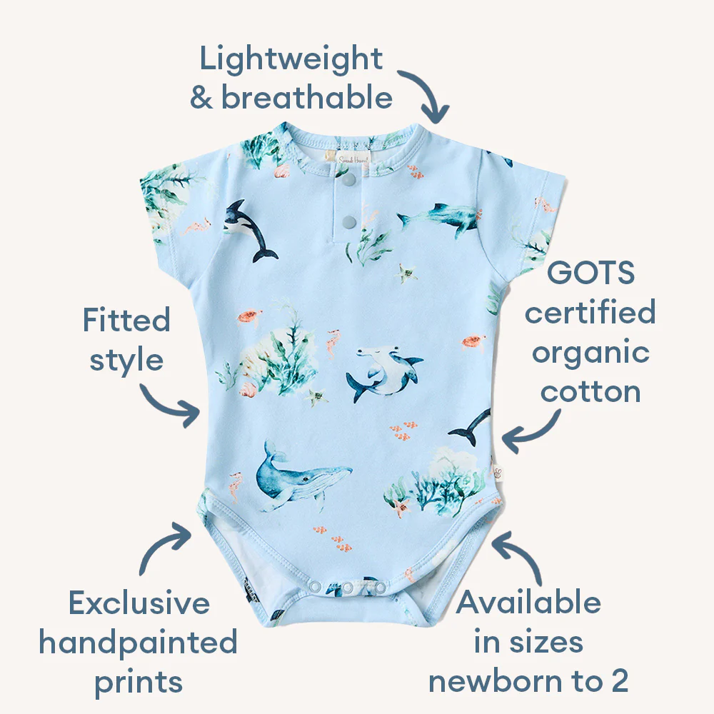 Blue Ocean Short Sleeve Organic Bodysuit - Image 4