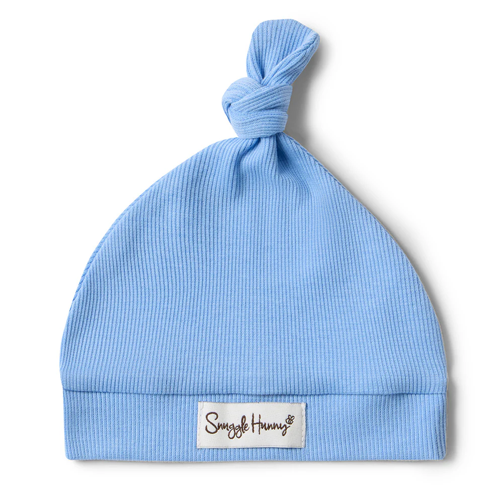 Bluebell Ribbed Organic Knotted Beanie - Image 2