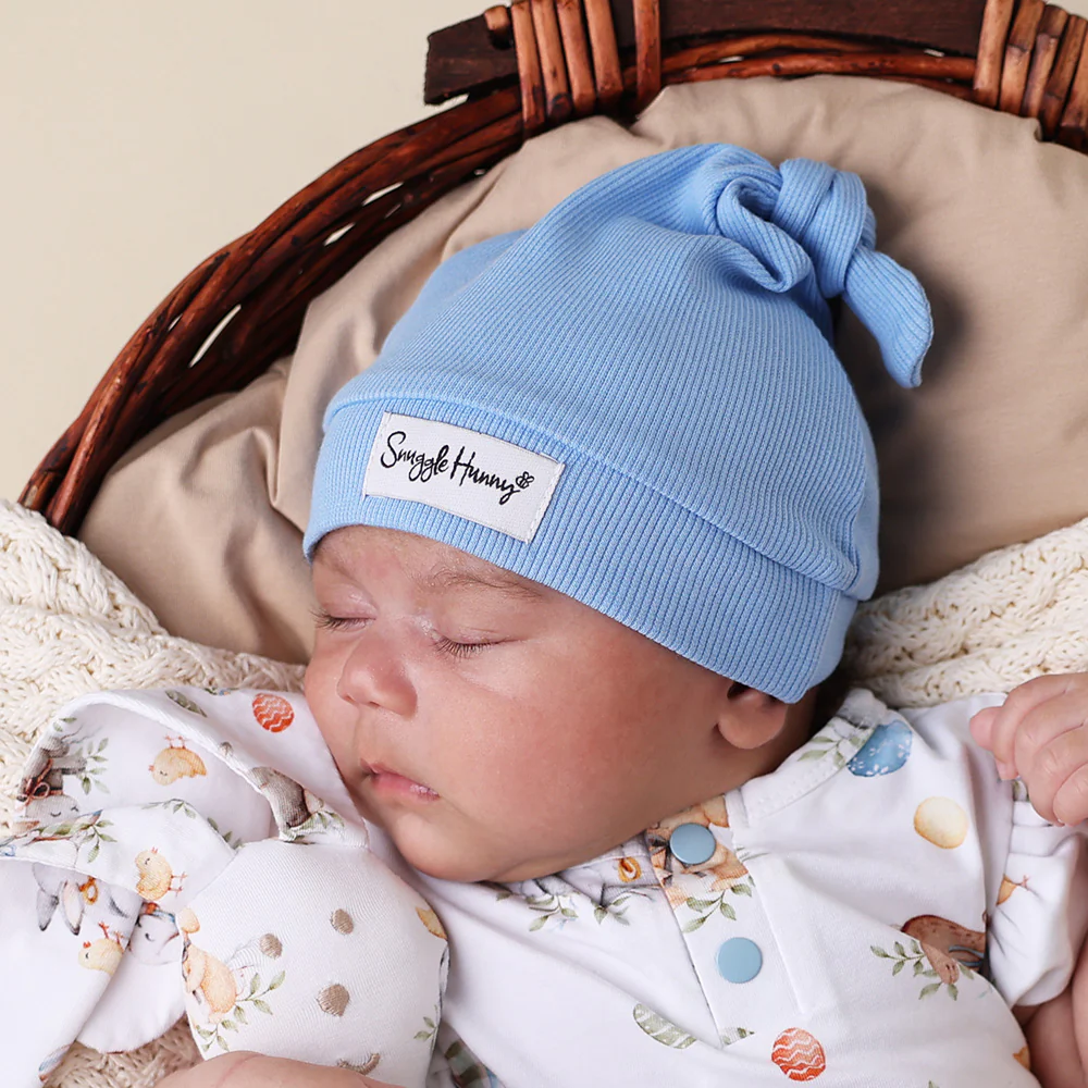 Bluebell Ribbed Organic Knotted Beanie - Image 3