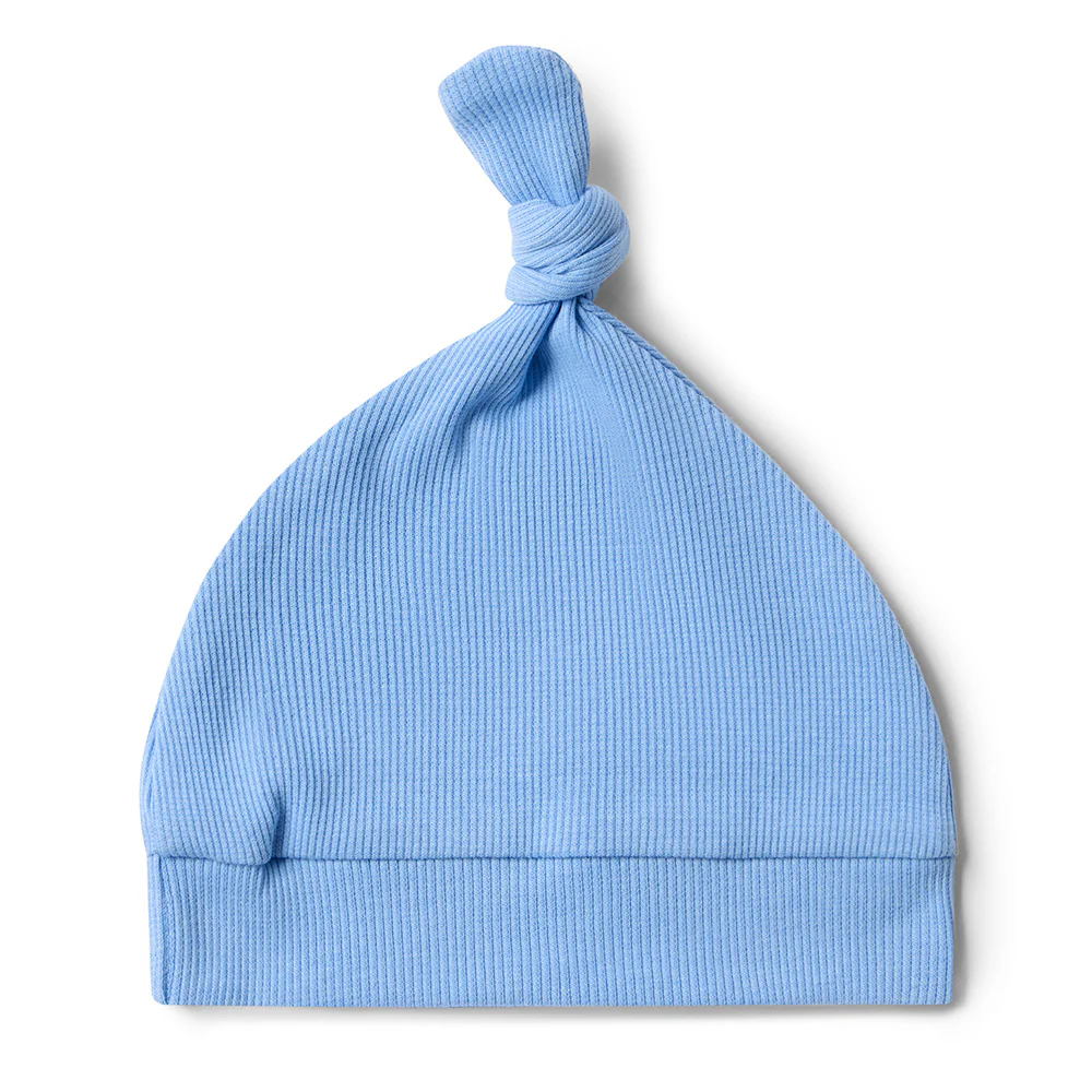 Bluebell Ribbed Organic Knotted Beanie - Image 5