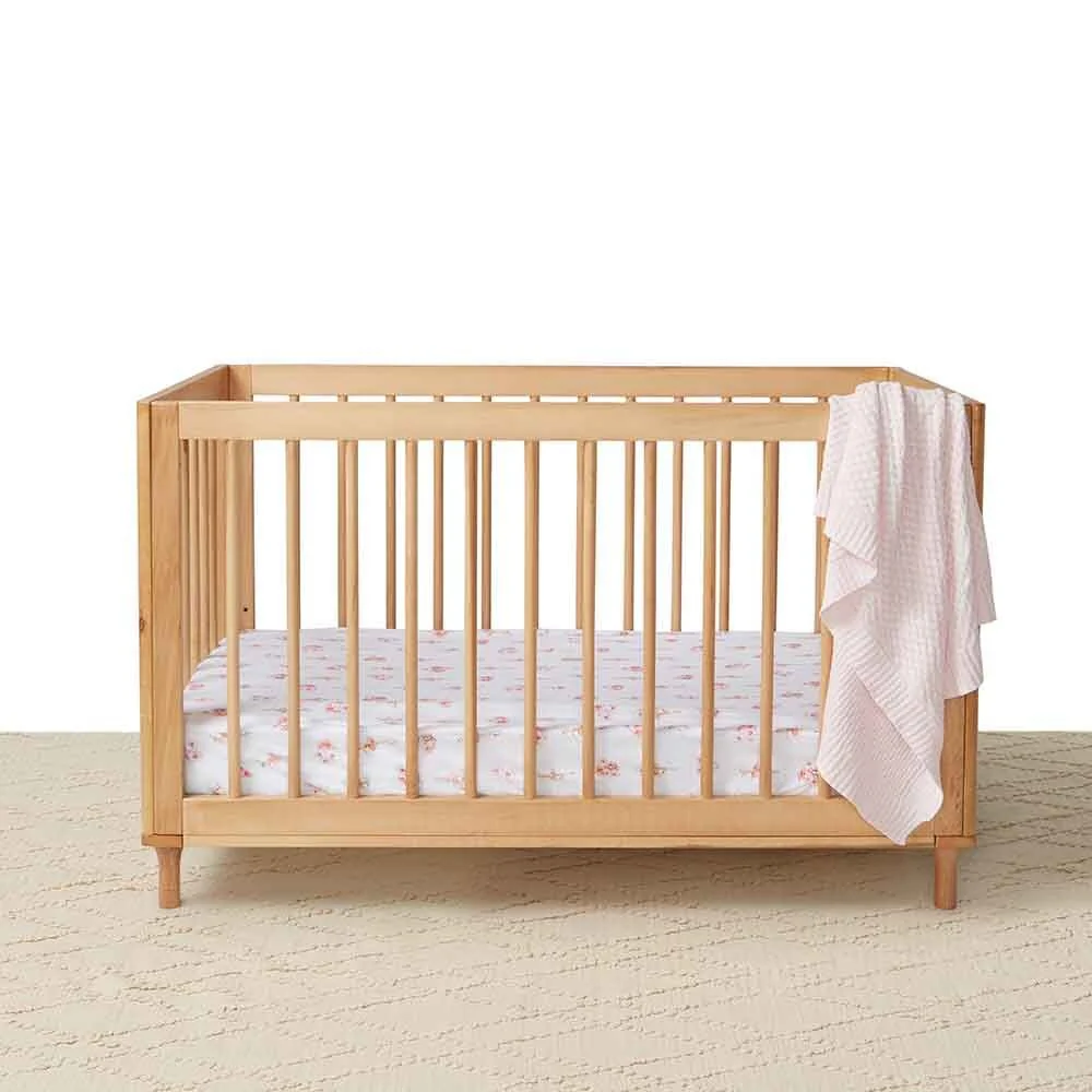 Blush Pink Diamond Knit Organic Baby Blanket - Image 6