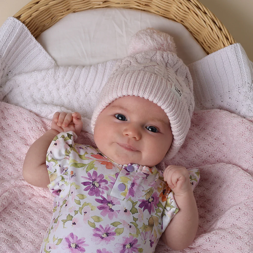 Blush Pink Organic Baby Knit Beanie - Image 10