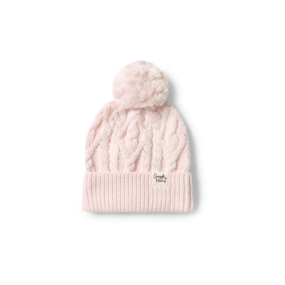 Blush Pink Organic Baby Knit Beanie - Image 2