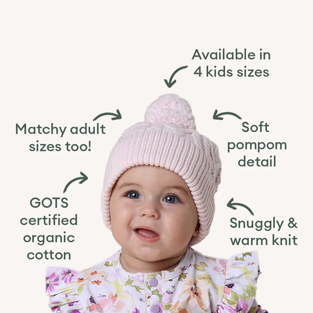 Blush Pink Organic Baby Knit Beanie - Image 5