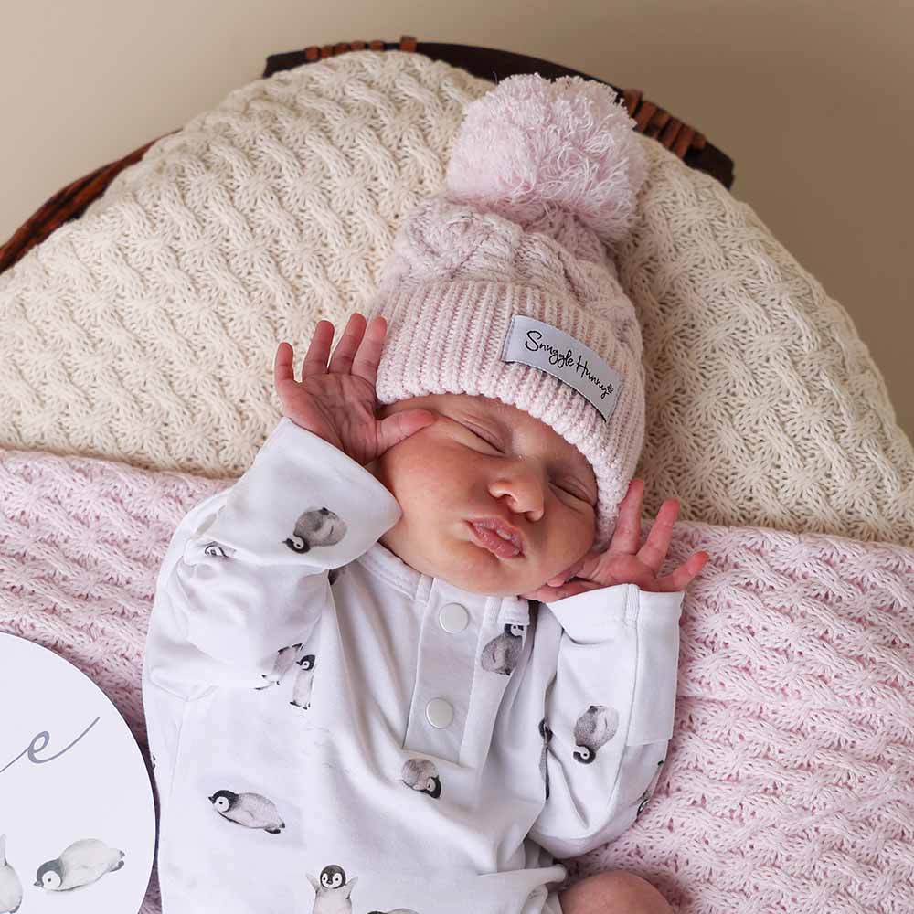Blush Pink Organic Baby Knit Beanie - Image 8