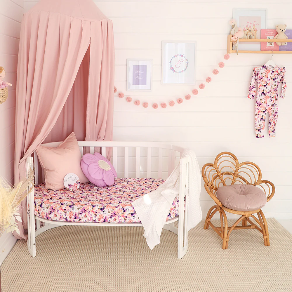 Blushing Beauty Organic Fitted Cot Sheet - Image 4