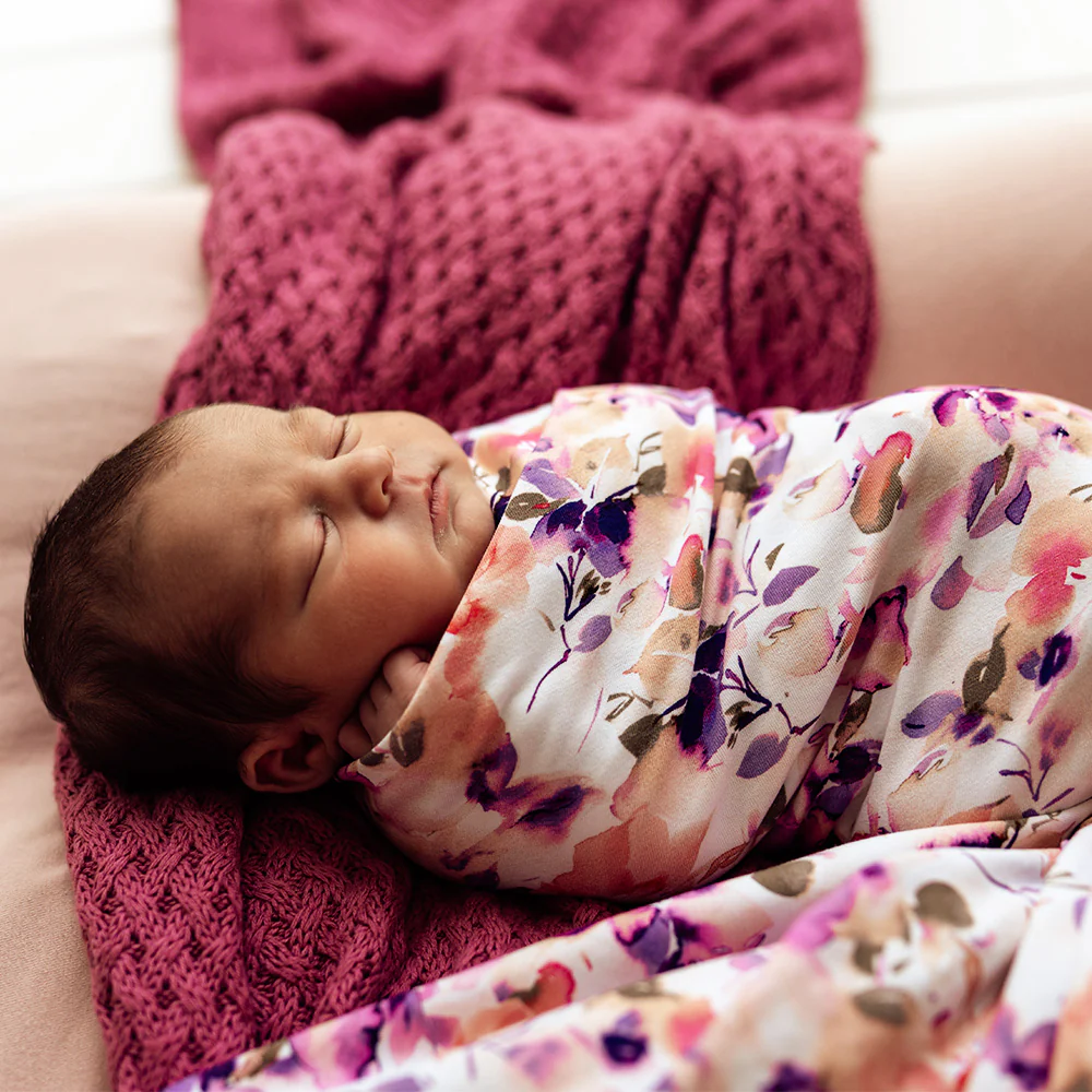 Blushing Beauty Organic Jersey Wrap & Topknot Set - Image 4