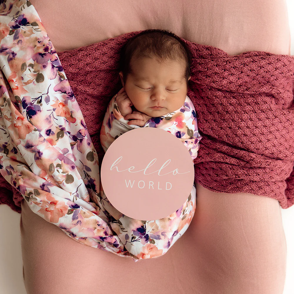 Blushing Beauty Organic Jersey Wrap & Topknot Set - Image 5