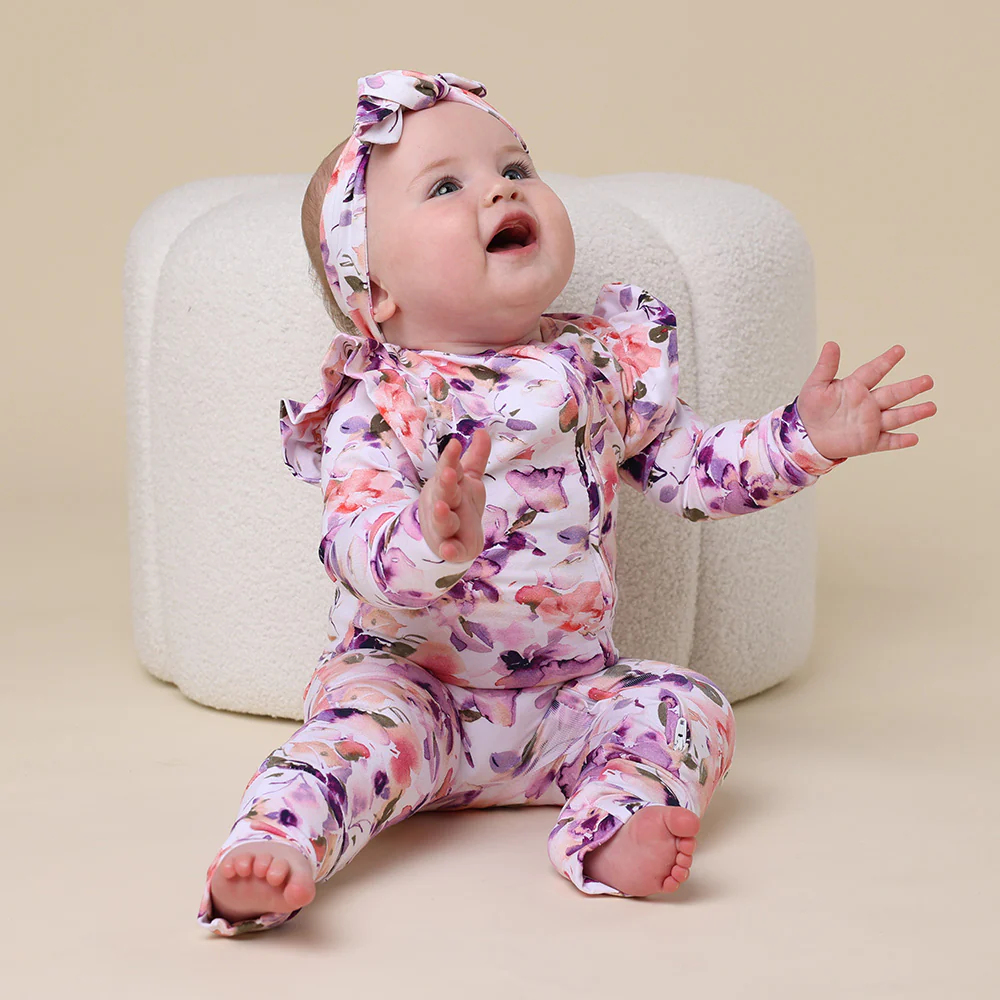 Blushing Beauty Organic Snugglesuit Convertible Romper with Frill - Image 10