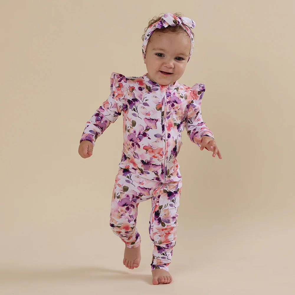 Blushing Beauty Organic Snugglesuit Convertible Romper with Frill - Image 5