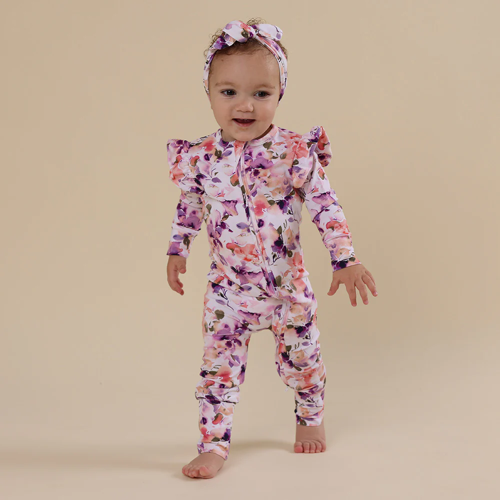 Blushing Beauty Organic Snugglesuit Convertible Romper with Frill - Image 8