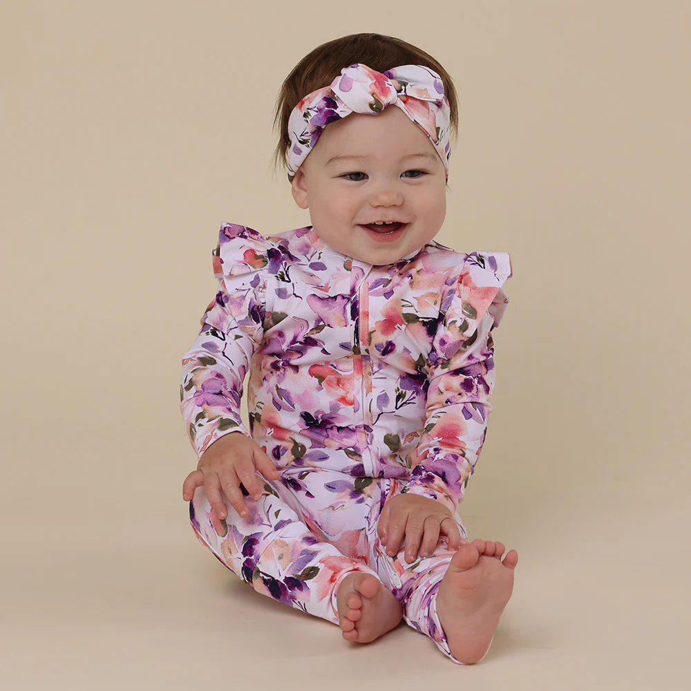 Blushing Beauty Organic Snugglesuit Convertible Romper with Frill - Image 9