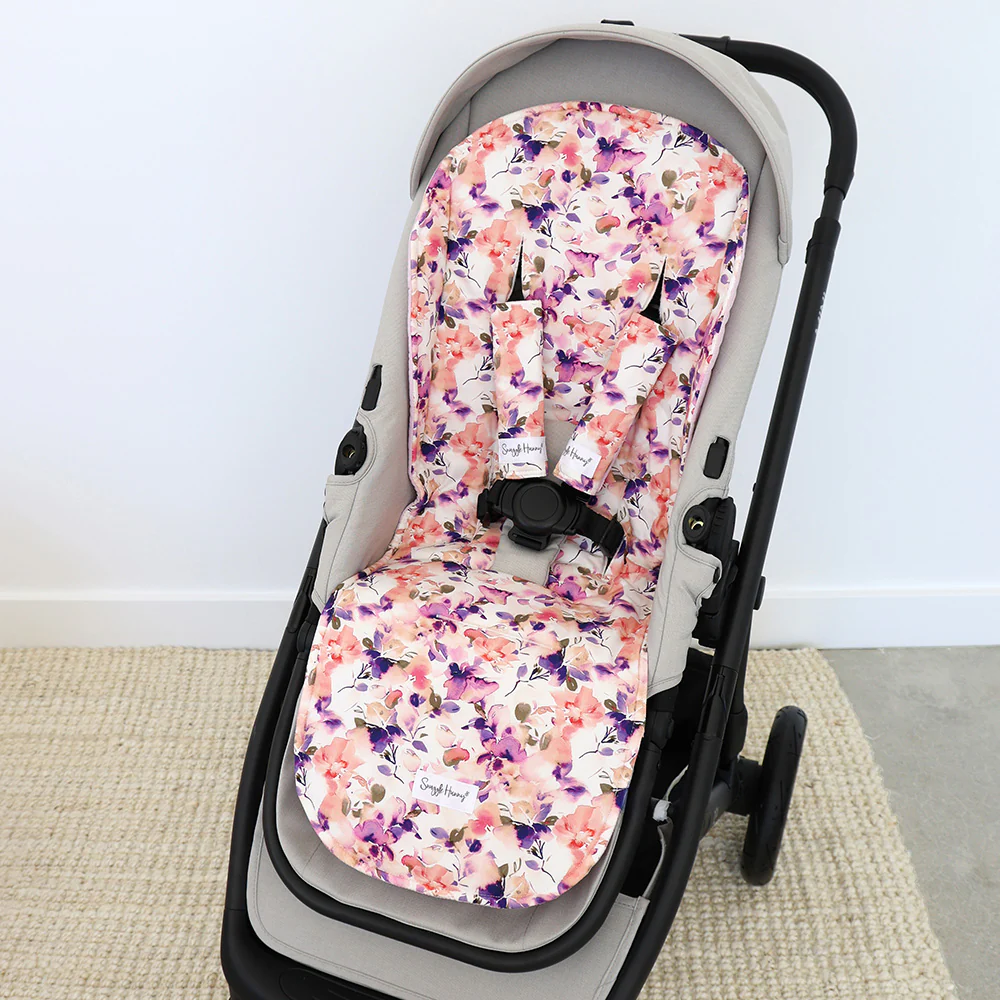 Bundle - Blushing Beauty Pram Liner & Strap Cover Set - Image 2
