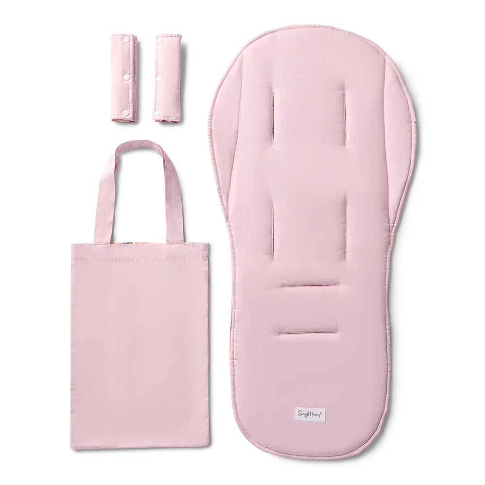 Bundle - Blushing Beauty Pram Liner & Strap Cover Set - Image 6
