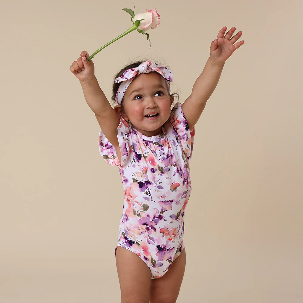 Blushing Beauty Short Sleeve Organic Bodysuit with Frill - Image 12