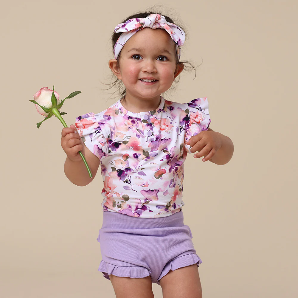 Blushing Beauty Short Sleeve Organic Bodysuit with Frill - Image 7