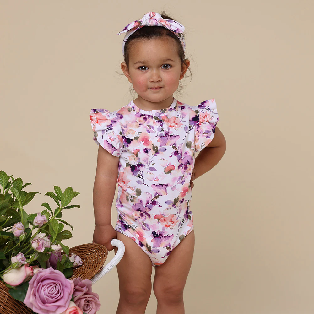 Blushing Beauty Short Sleeve Organic Bodysuit with Frill - Image 9