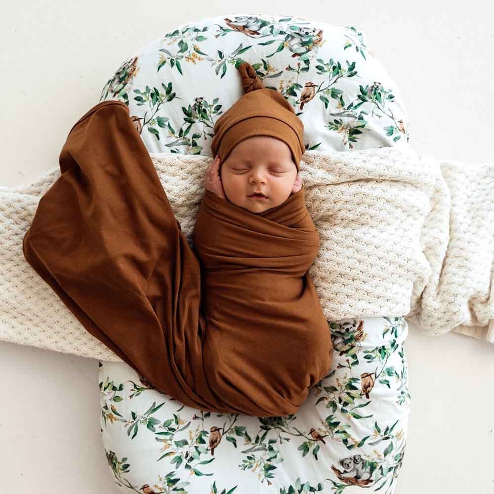 Bronze Organic Jersey Wrap & Beanie Set - Image 4