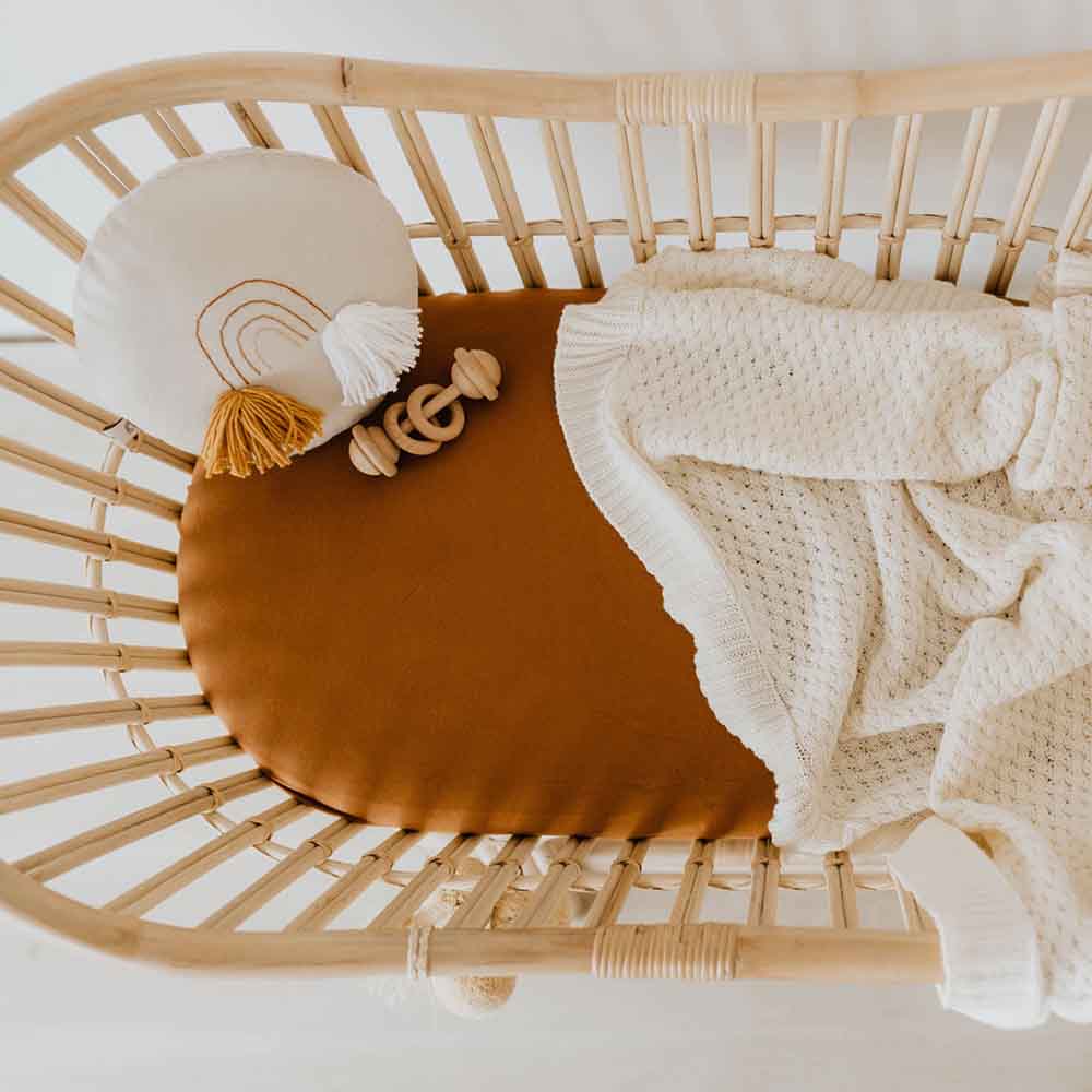 Bronze Organic Bassinet Sheet / Change Pad Cover - Image 4