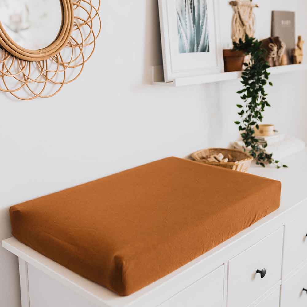 Bronze Organic Bassinet Sheet / Change Pad Cover - Image 7