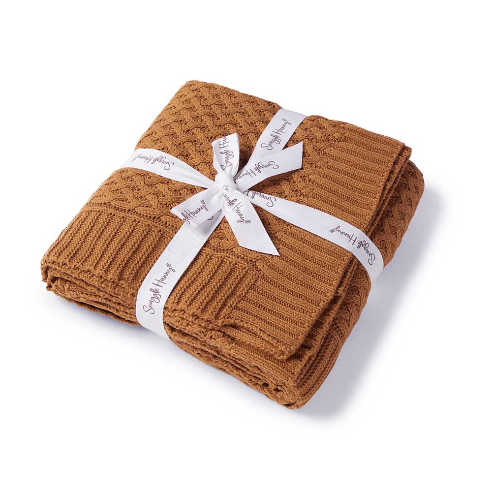 Bronze Diamond Knit Organic Baby Blanket - Image 2