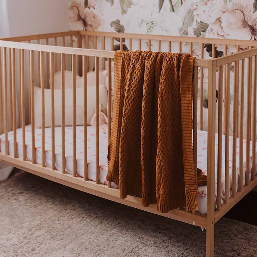 Bronze Diamond Knit Organic Baby Blanket - Image 3
