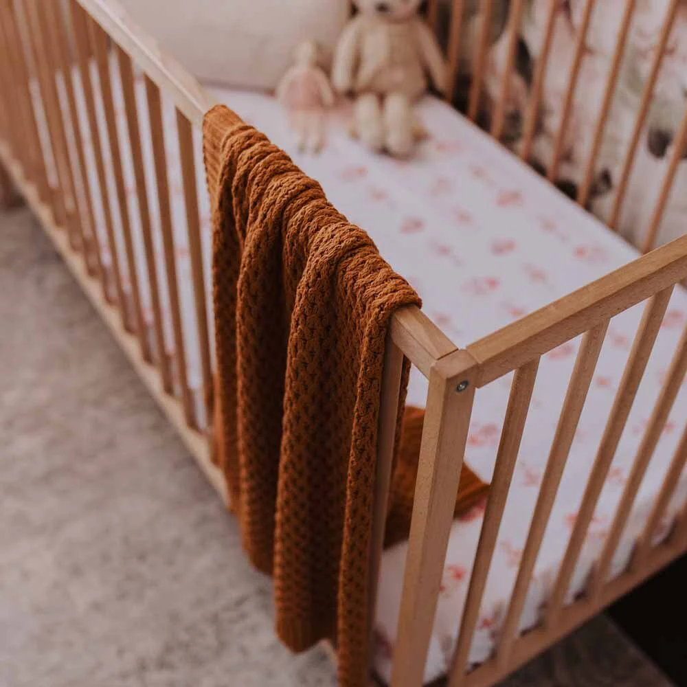 Bronze Diamond Knit Organic Baby Blanket - Image 4