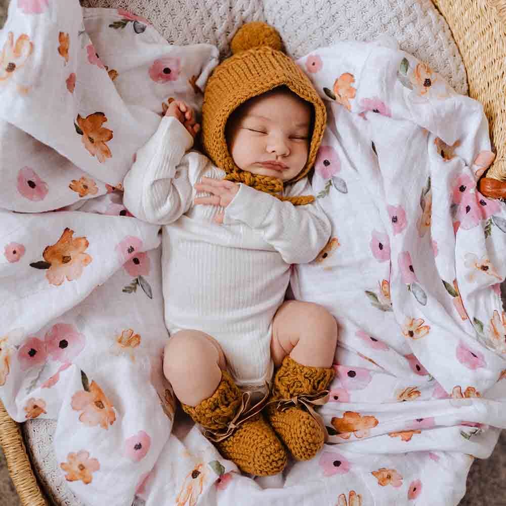 Bronze Merino Wool Bonnet & Booties - Image 4