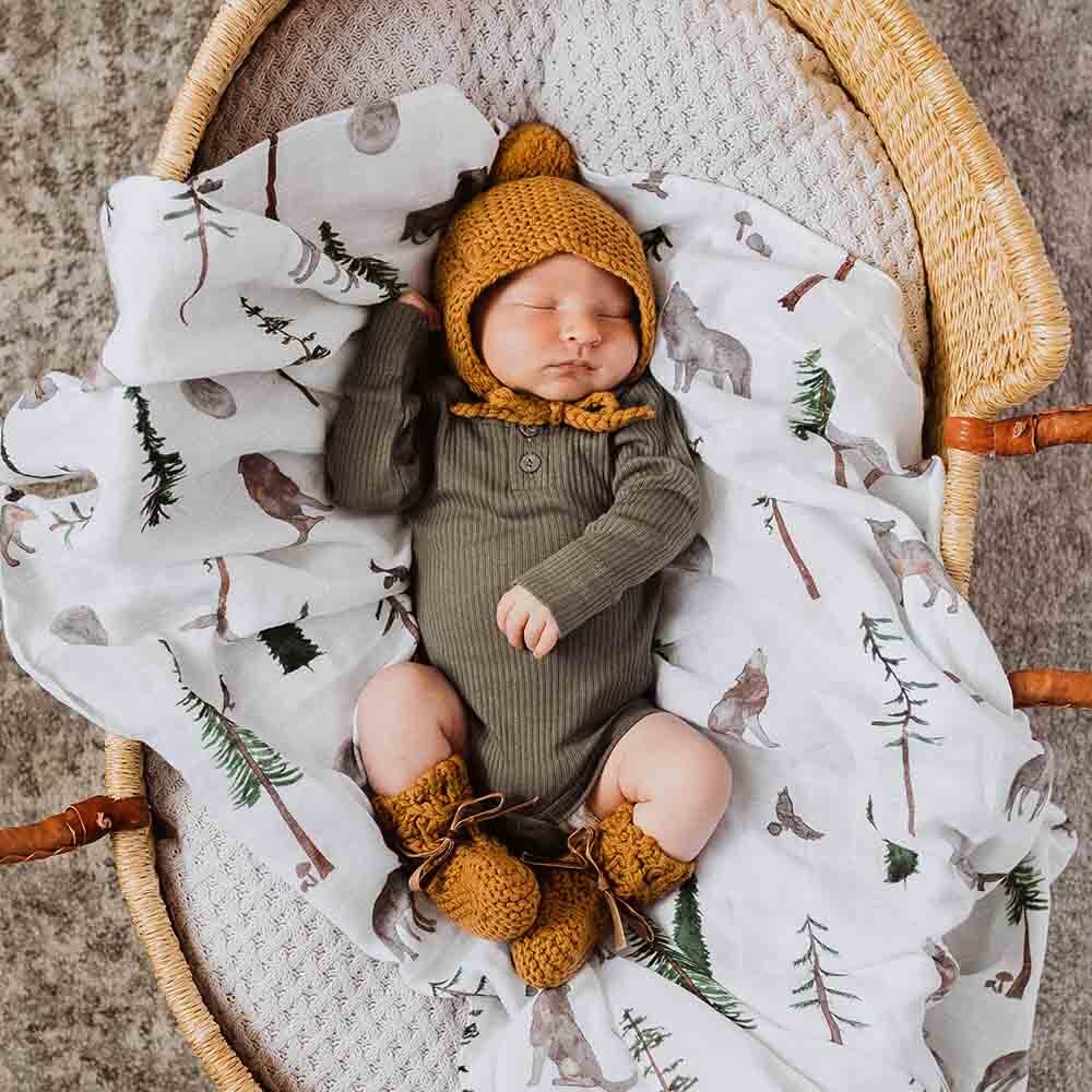 Bronze Merino Wool Bonnet & Booties - Image 8