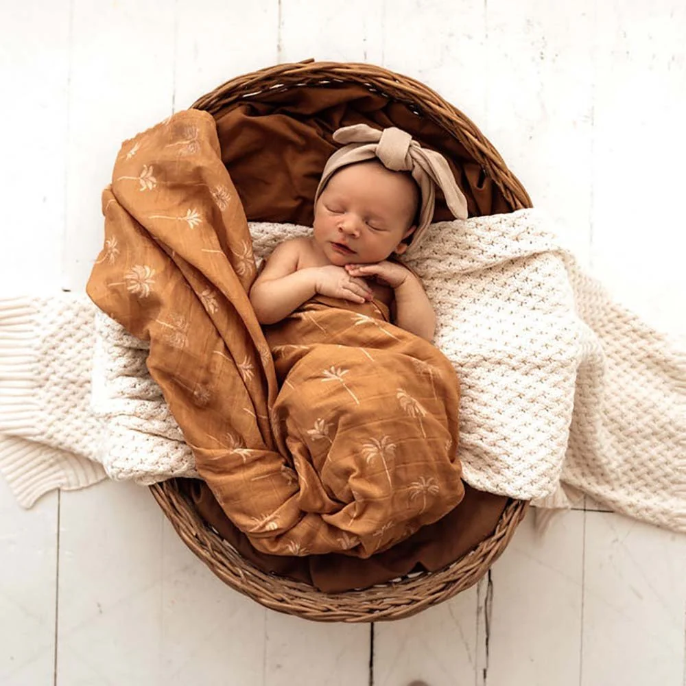 Bronze Palm Organic Muslin Wrap - Image 4