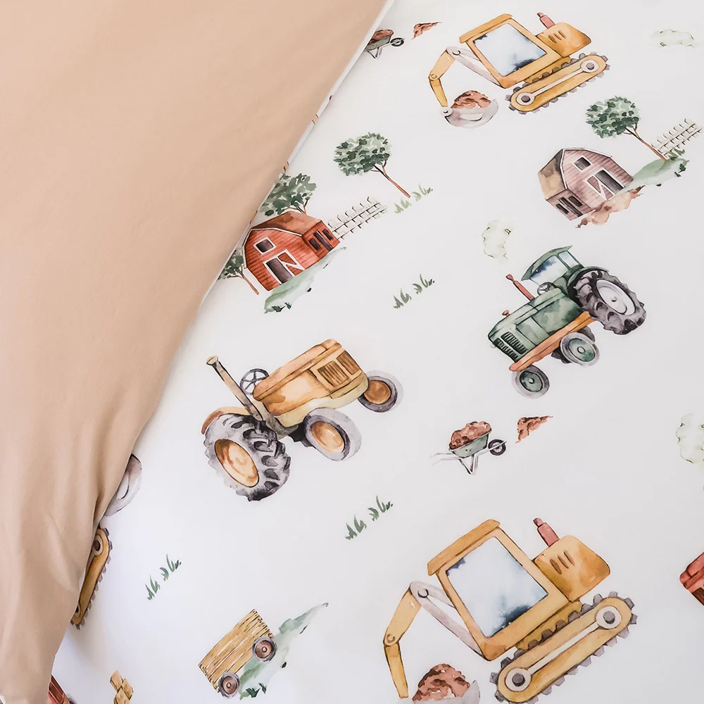 Bundle - Diggers & Tractors Single Bedding - 1 x Sheet + 1 x Quilt Cover + 1 x Pillowcase - Image 4