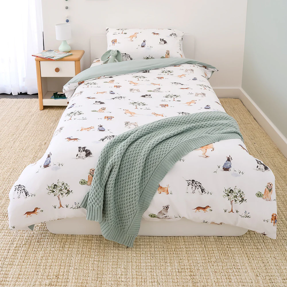 Bundle - Dog Park King Single Bedding - 1 x Sheet + 1 x Quilt Cover + 1 x Pillowcase - Image 3