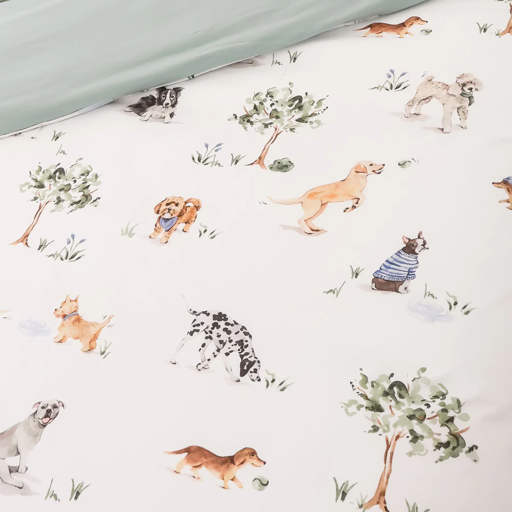 Bundle - Dog Park King Single Bedding - 1 x Sheet + 1 x Quilt Cover + 1 x Pillowcase - Image 4