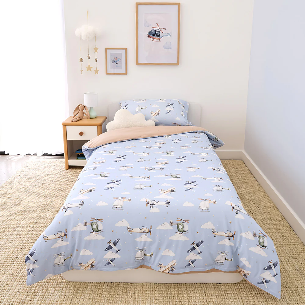Bundle - Taking Flight King Single Bedding - 1 x Sheet + 1 x Quilt Cover + 1 x Pillowcase - Image 3