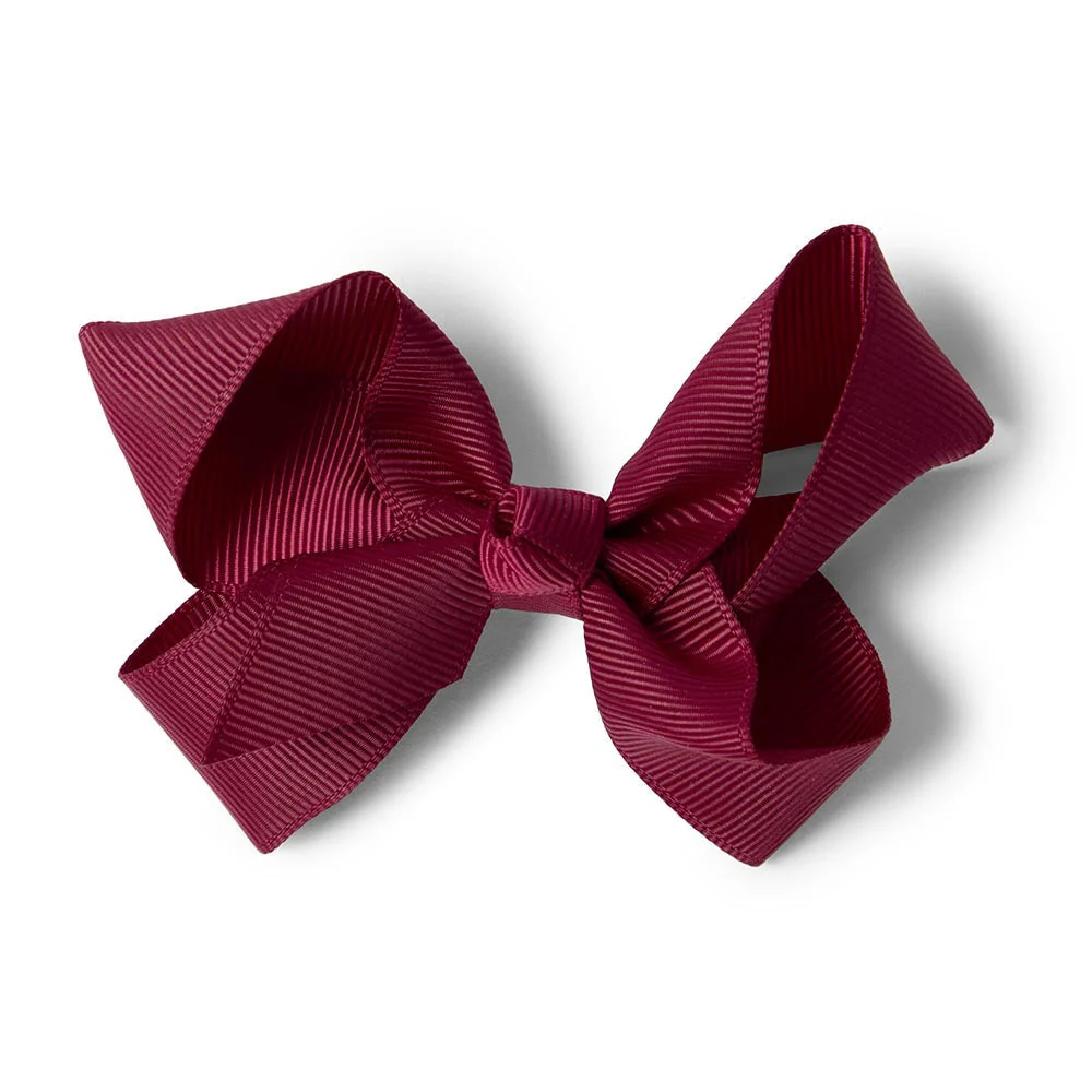 Burgundy Bow Hair Clip - Image 2